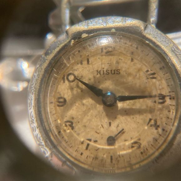 Vintage Antique 1930’s Art Deco Nisus Silver Winding Watch - Picture 3 of 10